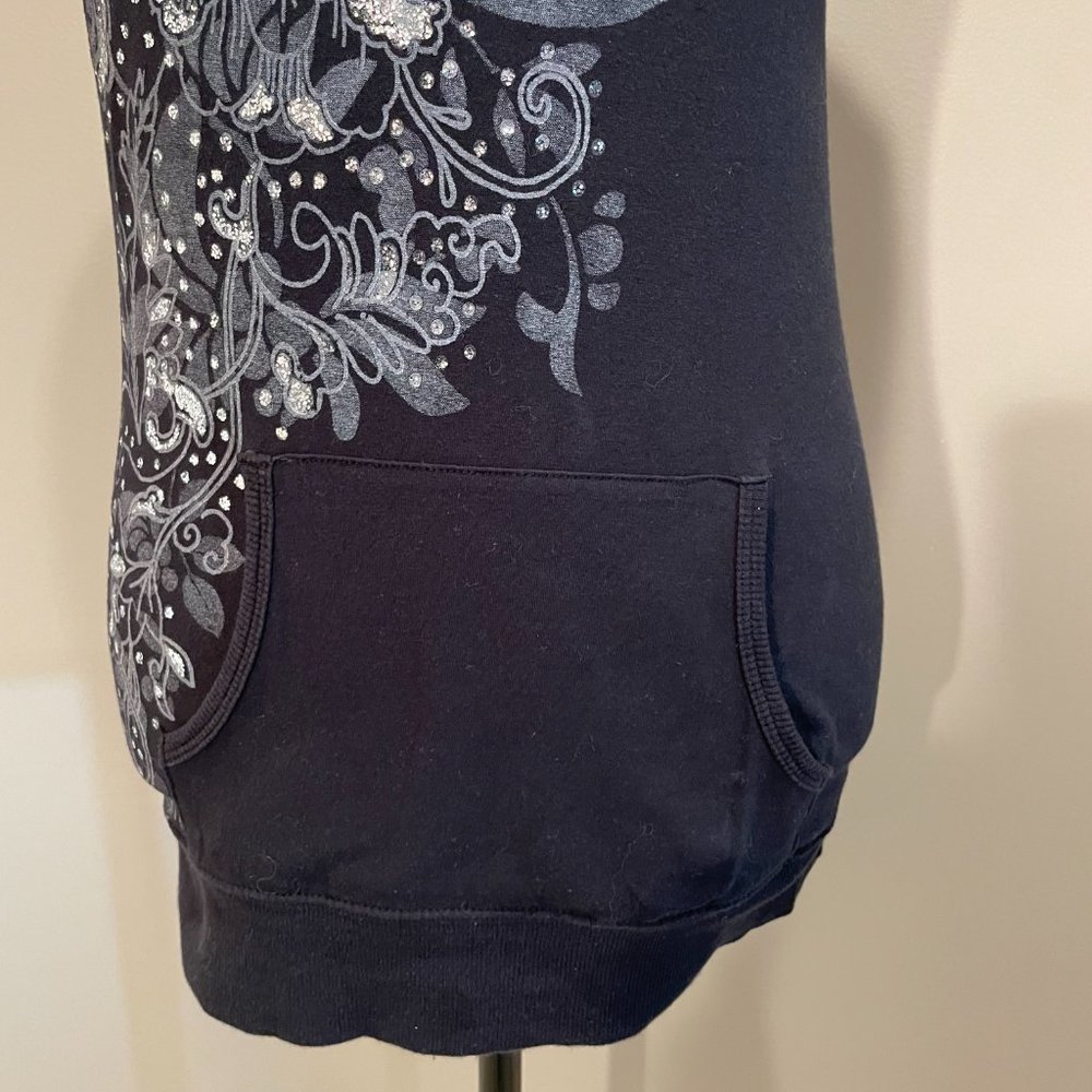 Sugar Tart Womens Glitter Embellished w/ Front Pockets Top sz M - Picture 3 of 5